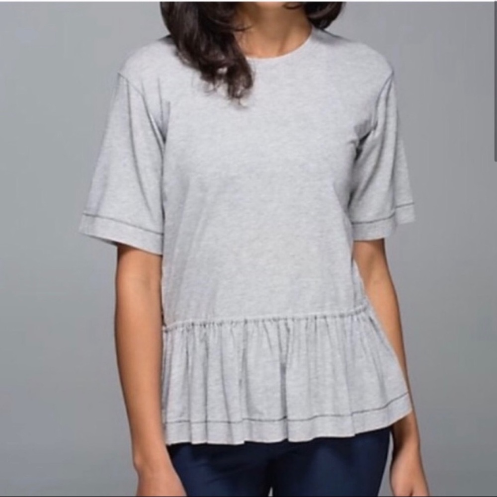 Lululemon Flouncey Peplum Gray Top